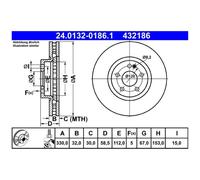 2x Bremsscheibe für Mercedes Marco Polo W447 V-Klasse Vito vorne ATE 26239404