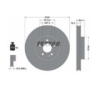 2x Bremsscheibe für Mercedes Marco Polo W447 V-Klasse Vito vorne Textar 2625021