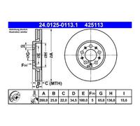 2x Bremsscheibe für Seat Cordoba 6L2 Ibiza 3 6L1 4 6J1 6J5 vorne ATE 26236694