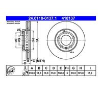 2x Bremsscheibe für Skoda Fabia 1 6Y2 6Y3 6Y5 2 542 545 vorne ATE 26207250