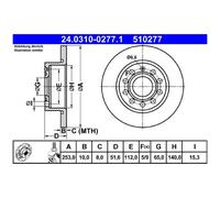 2x Bremsscheibe für Skoda Octavia 2 1Z3 1Z5 3 5E3 5E5 Yeti hinten ATE 26206947