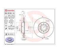 2x Bremsscheibe für Skoda Superb 1 3U4 2 3T4 3T5 Yeti 5L vorne Brembo 26250076