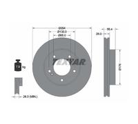 2x Bremsscheibe für Ssangyong Actyon 1 QJ Kyron Rexton vorne Textar 26220480