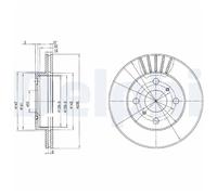 2x Bremsscheibe für Toyota Yaris P1 P2 vorne Delphi 26216664