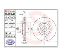 2x Bremsscheibe für Volvo C30 533 C70 2 542 S40 544 V40 vorne Brembo 26247296