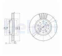 2x Bremsscheibe für Volvo V70 1 875 V90 965 vorne Delphi 26231501