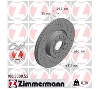 2x Bremsscheibe für VW Caddy 3 2KA 2KB 4 SAA SAB CC B7 vorne Zimmermann 2623042
