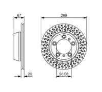2x Bremsscheibe gelocht 0 986 479 A09 BOSCH für PORSCHE 718 BOXSTER CAYMAN