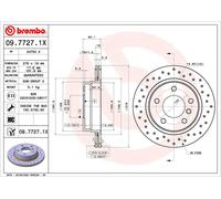 2x Bremsscheibe gelocht/innenbel. 09.7727.1X BREMBO für BMW 3 Touring 3 3 Coupe