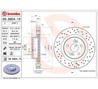 Bremsscheibe BREMBO 09.8904.1X, 1 Stück