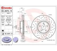 Bremsscheibe BREMBO 09.A870.1X, 1 Stück