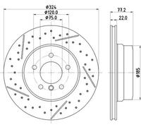 2 Bremsscheiben hinten PRO High Carbon HELLA PAGID für BMW 1 Cabrio Coupe