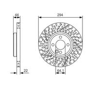2x Bremsscheibe geschlitzt/gelocht 0 986 479 A69 BOSCH für MINI MINI MINI Coupe