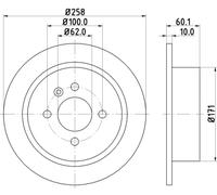 2x Bremsscheibe HELLA PAGID 8DD 355 100-351 für BMW E30 E21 3er Touring 316 Baur