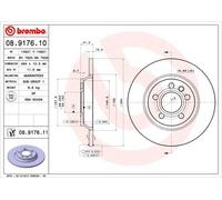 2X BREMSSCHEIBE HINTEN BREMBO 08917611 FÜR FORD SEAT VW
