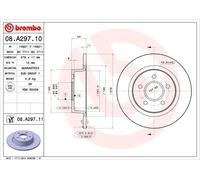 BREMBO Bremsscheibe COATED DISC LINE hinten rechts links voll 278mm für FORD 08.A297.11