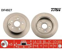 2x Bremsscheibe hinten TRW DF4927 für TOYOTA