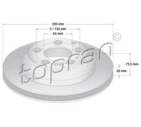 2x Bremsscheibe Hinterachse belüftet 111 290 TOPRAN für PORSCHE VW AUDI