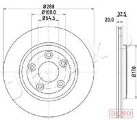 JAPKO Bremsscheibe hinten rechts links belüftet 288mm für DAIMLER JAGUAR 610315C