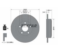 TEXTAR Bremsscheibe PRO hinten rechts links voll 330mm für JEEP 92274703