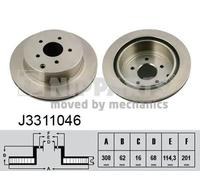 2x Bremsscheibe Hinterachse innenbelüftet J3311046 NIPPARTS für INFINITI NISSAN