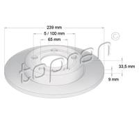 2x Bremsscheibe Hinterachse voll 109 789 TOPRAN für VW AUDI SKODA