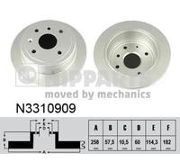 2x Bremsscheibe Hinterachse voll N3310909 NIPPARTS für CHEVROLET DAEWOO