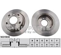 2x Bremsscheibe Hinterachse voll N3315030 NIPPARTS für MITSUBISHI DODGE CHRYSLER