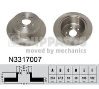 2x Bremsscheibe Hinterachse voll N3317007 NIPPARTS für SUBARU OUTBACK LEGACY IV