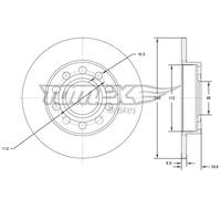 2x Bremsscheibe Hinterachse voll TX 71-71 TOMEX Brakes für AUDI SEAT