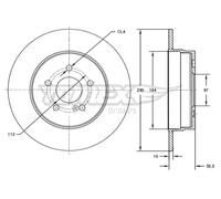 2x Bremsscheibe Hinterachse voll TX 73-10 TOMEX Brakes für MERCEDES-BENZ CLK SLK