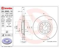 2x Bremsscheibe innenbelüftet 09.9363.11 BREMBO für ALFA ROMEO 159 SPIDER BRERA