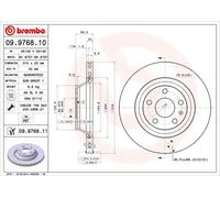 2x Bremsscheibe innenbelüftet 09.9768.11 BREMBO für AUDI TT TT Roadster