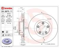 2x Bremsscheibe innenbelüftet 09.9870.11 BREMBO für VW PORSCHE