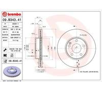 2x Bremsscheibe innenbelüftet 09.B343.41 BREMBO für MERCEDES-BENZ CLA Coupe