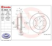 2x Bremsscheibe innenbelüftet 09.B622.10 BREMBO für FORD MAZDA