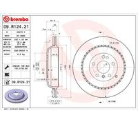 BREMBO Bremsscheibe COATED DISC LINE hinten rechts links belüftet 330mm für MERCEDES-BENZ 09.R124.21