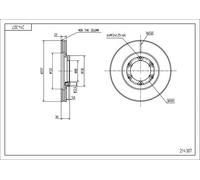 2x Bremsscheibe innenbelüftet 214 307 HART für ISUZU OPEL