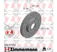 ZIMMERMANN Bremsscheibe SPORT COAT Z vorne rechts links Gelocht 278mm für FORD 250.1371.52