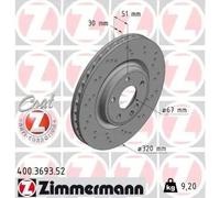 Bremsscheibe ZIMMERMANN 400.3693.52 SPORT COAT Z MERCEDES-BENZ INFINITI