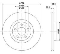 2x Bremsscheibe innenbelüftet 8DD 355 105-491 HELLA für ALFA ROMEO GTV SPIDER