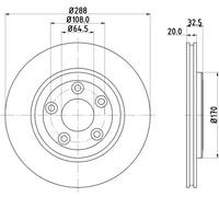 Bremsscheibe Hella 8DD 355 106-831 für Jaguar Lincoln Hinterachse
