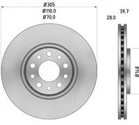 HELLA Bremsscheibe PRO vorne rechts links innenbelüftet 305mm für ALFA ROMEO JEEP FERRARI FIAT (GAC) 8DD 355 112-511