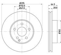 HELLA Bremsscheibe 8dd355128781 295mm 28mm für Mercedes