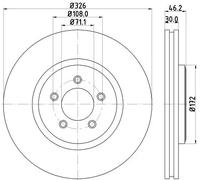 2x Bremsscheibe PRO High Carbon 8DD 355 128-881