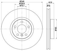 8DD 355 129-301 HELLA Bremsscheibe PRO High Carbon