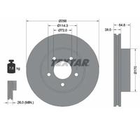 TEXTAR Bremsscheibe PRO+ vorne rechts links innenbelüftet 288mm für JEEP 92119705