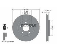 TEXTAR Bremsscheibe 92124503 270mm 22mm für Mercedes