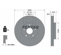 TEXTAR Bremsscheibe 92174303 296mm 28mm für TOYOTA (FAW) LEXUS