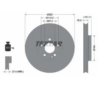 Bremsscheibe Vorderachse Textar 92258003